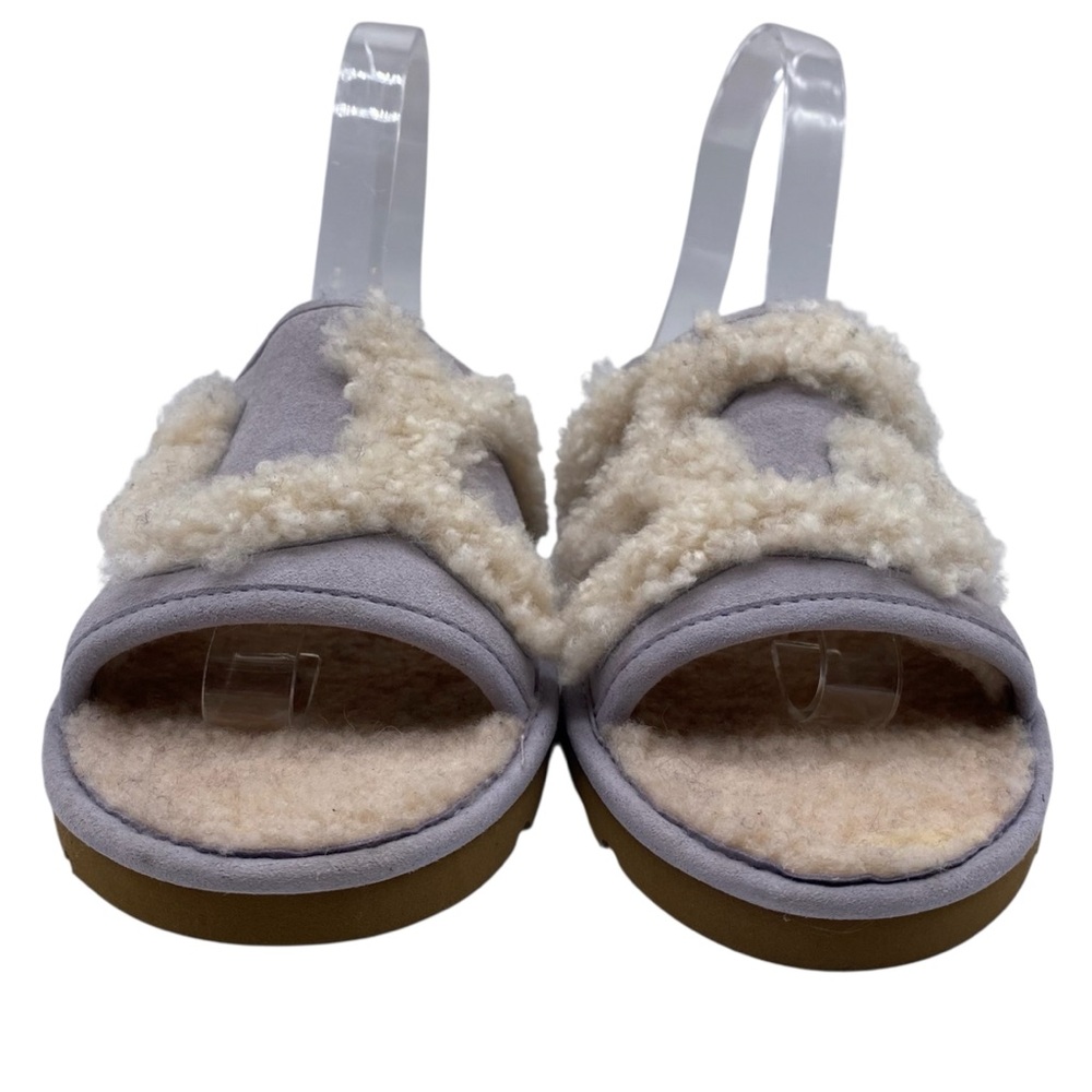 UGG Womens Slide Slippers Sz 7 Lilac Purple Leather Sheepskin Wool Flat Sandals - Picture 4 of 10